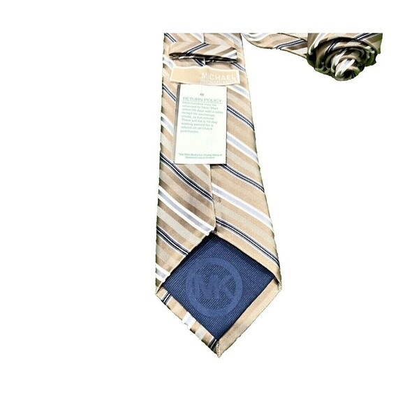 Michael Kors Men's Blue Striped Tie  100% Silk Made in China New With Tag - Picture 4 of 7